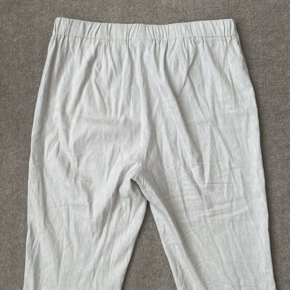 J Jill Pants Womens Medium Petite Light Grey Cropped Linen Stretch Button Detail - Picture 12 of 13